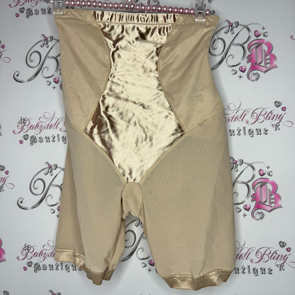 Flexees shapewear tight shorts cinch extra belly support Gold and Tan Shorts